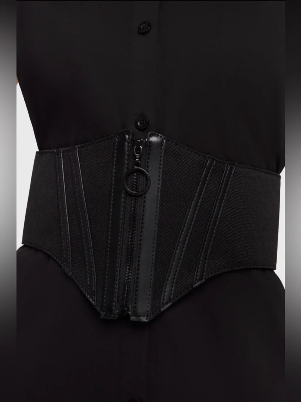 KIHILIST Obsidienne Corset Belt Black Gothic Waist Cincher NWT
